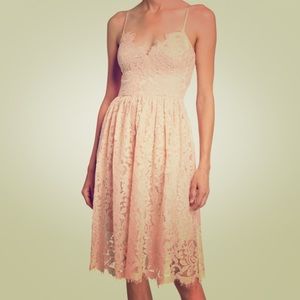Eliza J lace spaghetti strap Blush dress